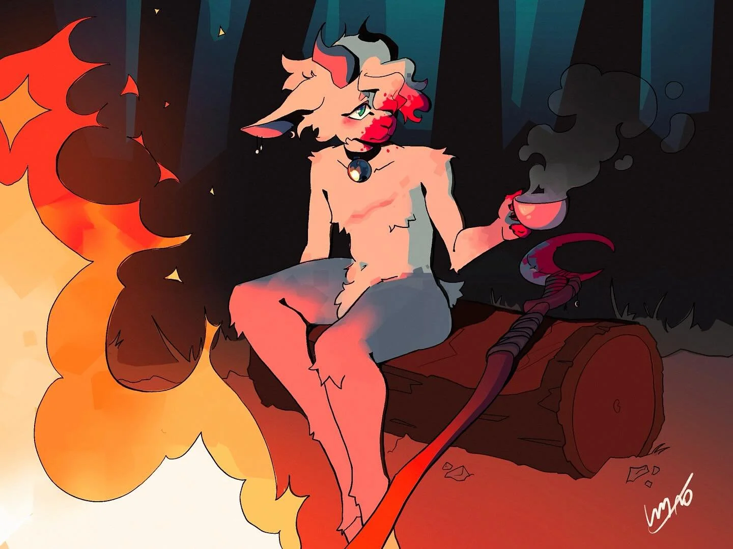 This is Eclipse 🌙

They are quite friendly, I promise

#furry #goatcharacter #digitalart #originalcharacter