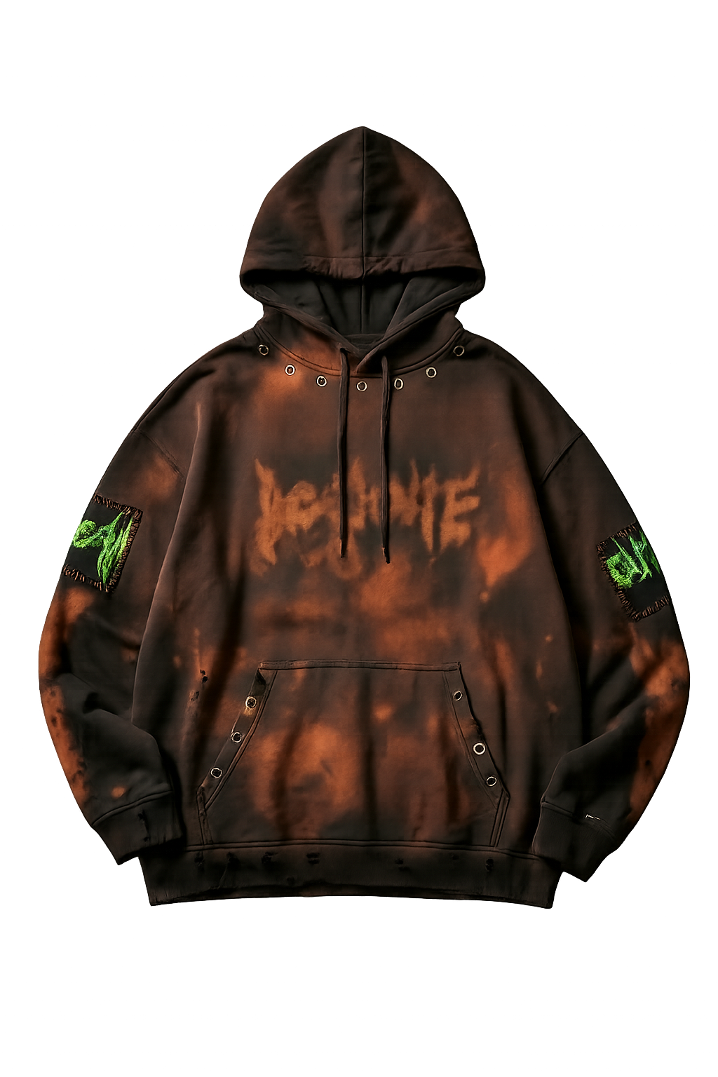bleach acid wash hoodie