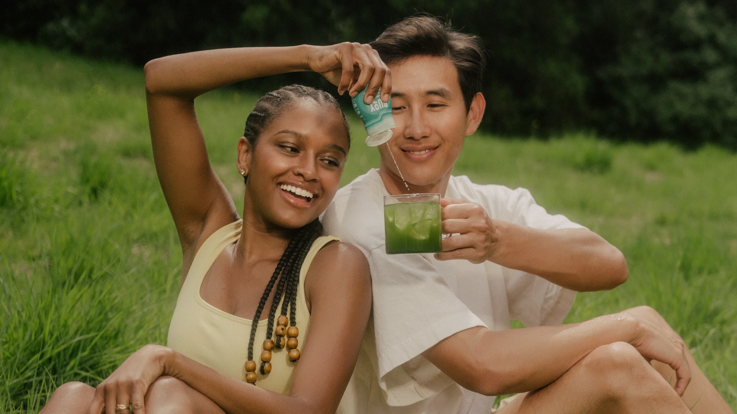 Adding Buoy to matcha for hydration on the go.