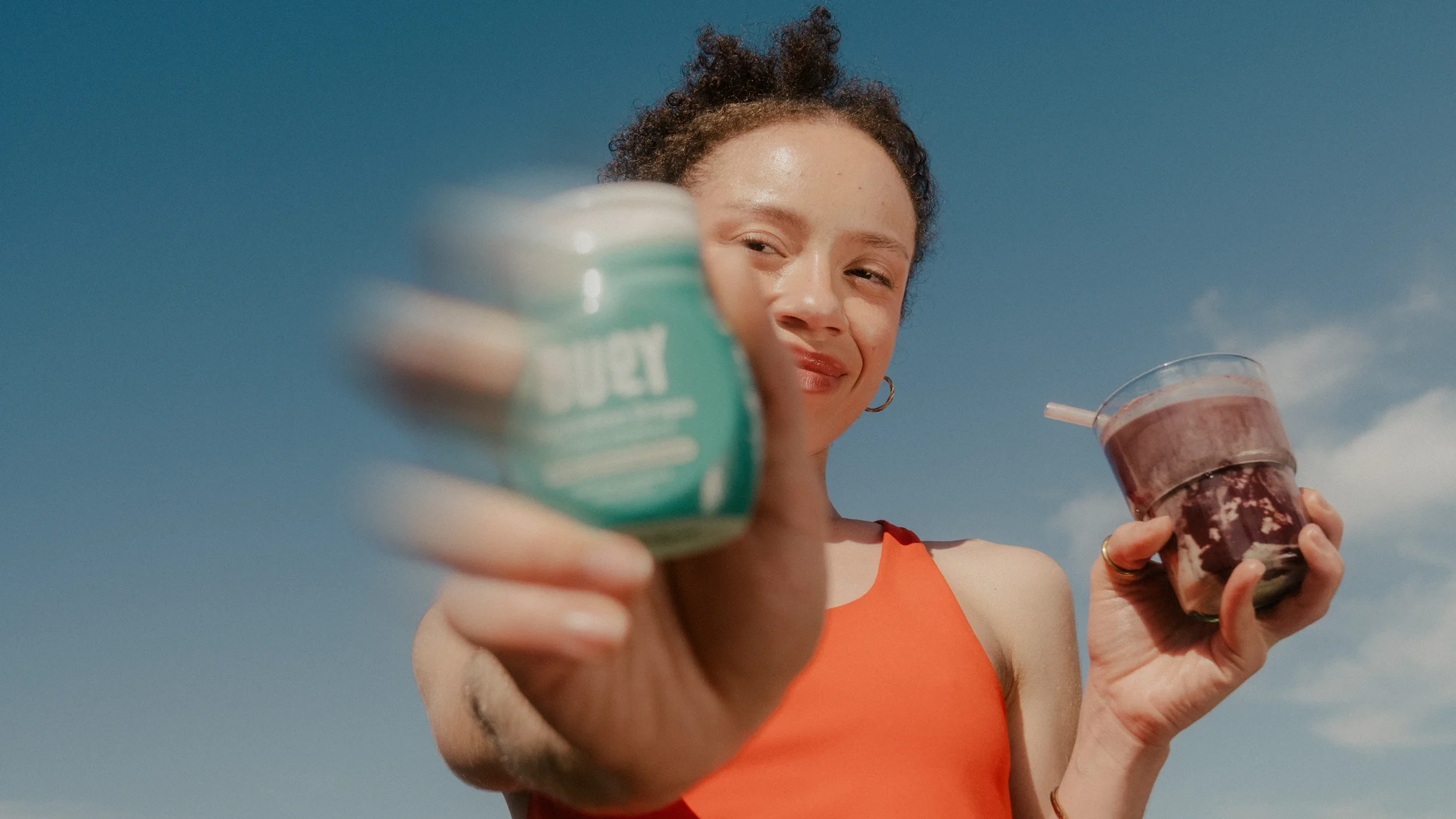 Buoy Hydration Drops paired with a summer smoothie.