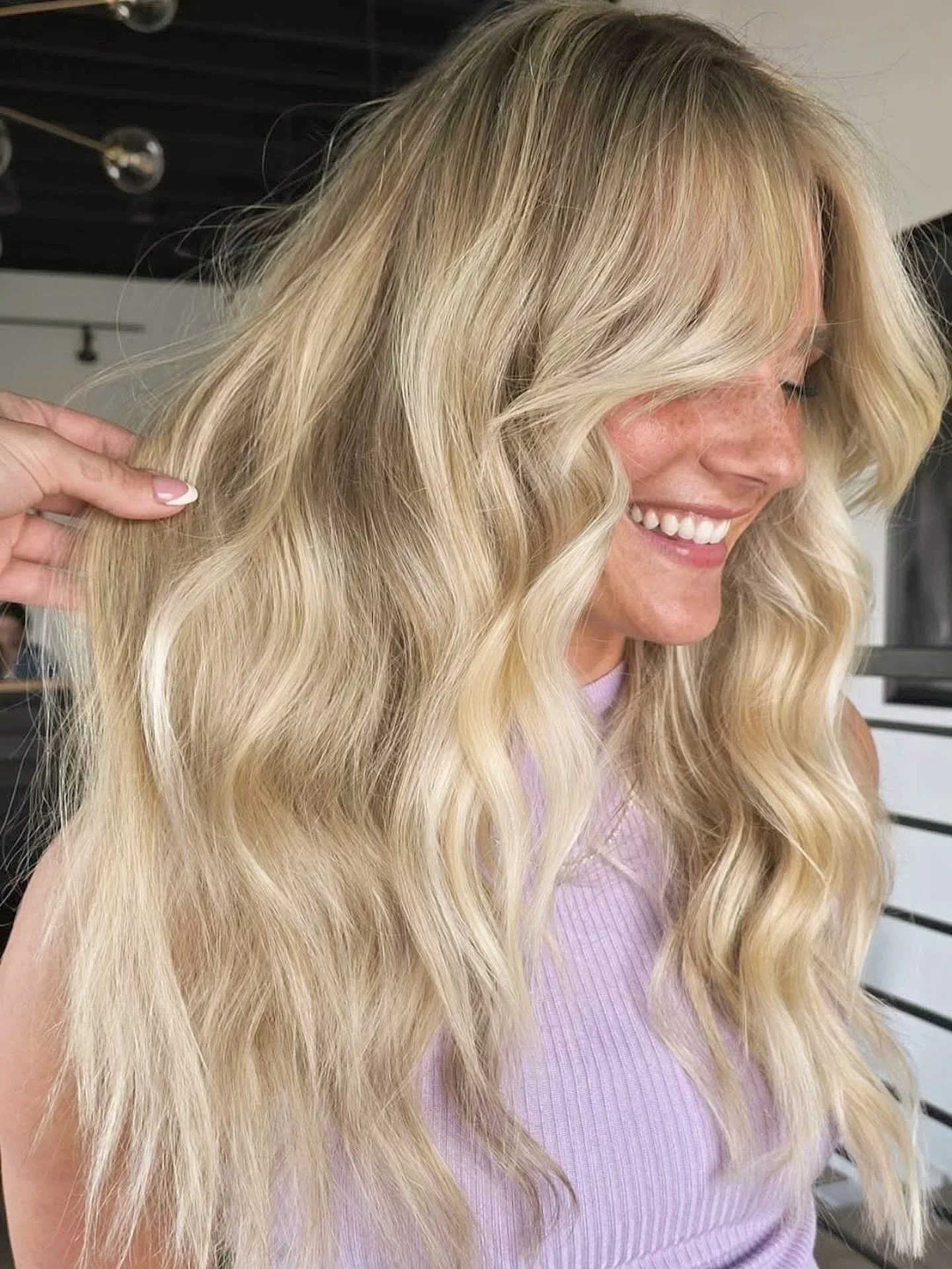Done by&bull; @hairstylistbrielle_salonhaze 

&ldquo;Effortless + Natural blonde inspo. 
Best laughs with this lady = day made 💃&rdquo;

#hairstyling #June #blonde #natural #vibes summer haircolour inspo fyp motivation