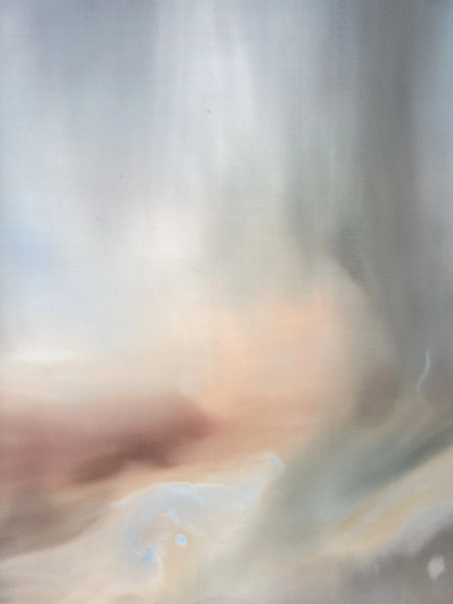 Fragment of Moon Drenched, original abstract painting on silk by Katerina Gordeeva