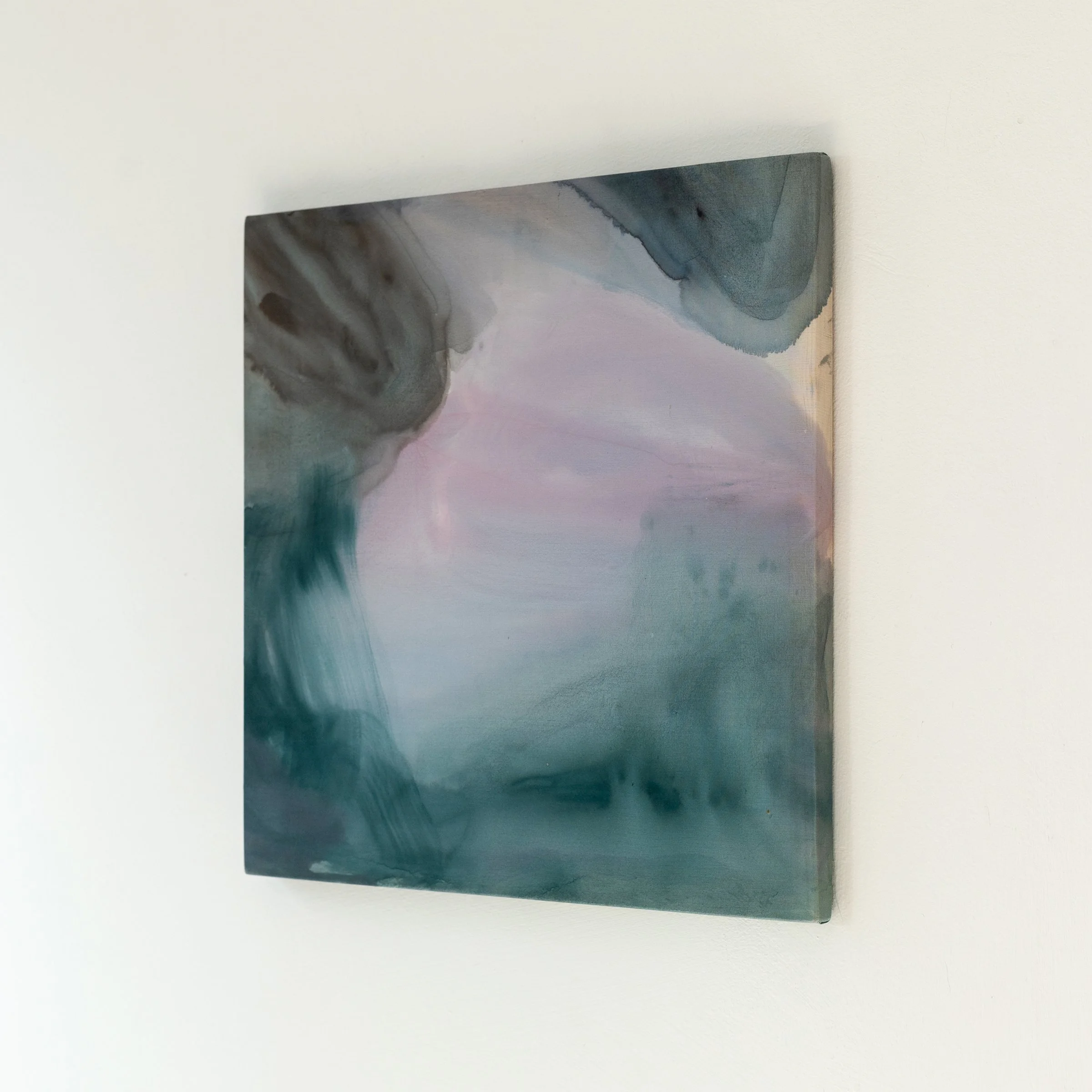 Inward, original abstract painting on silk by Katerina Gordeeva