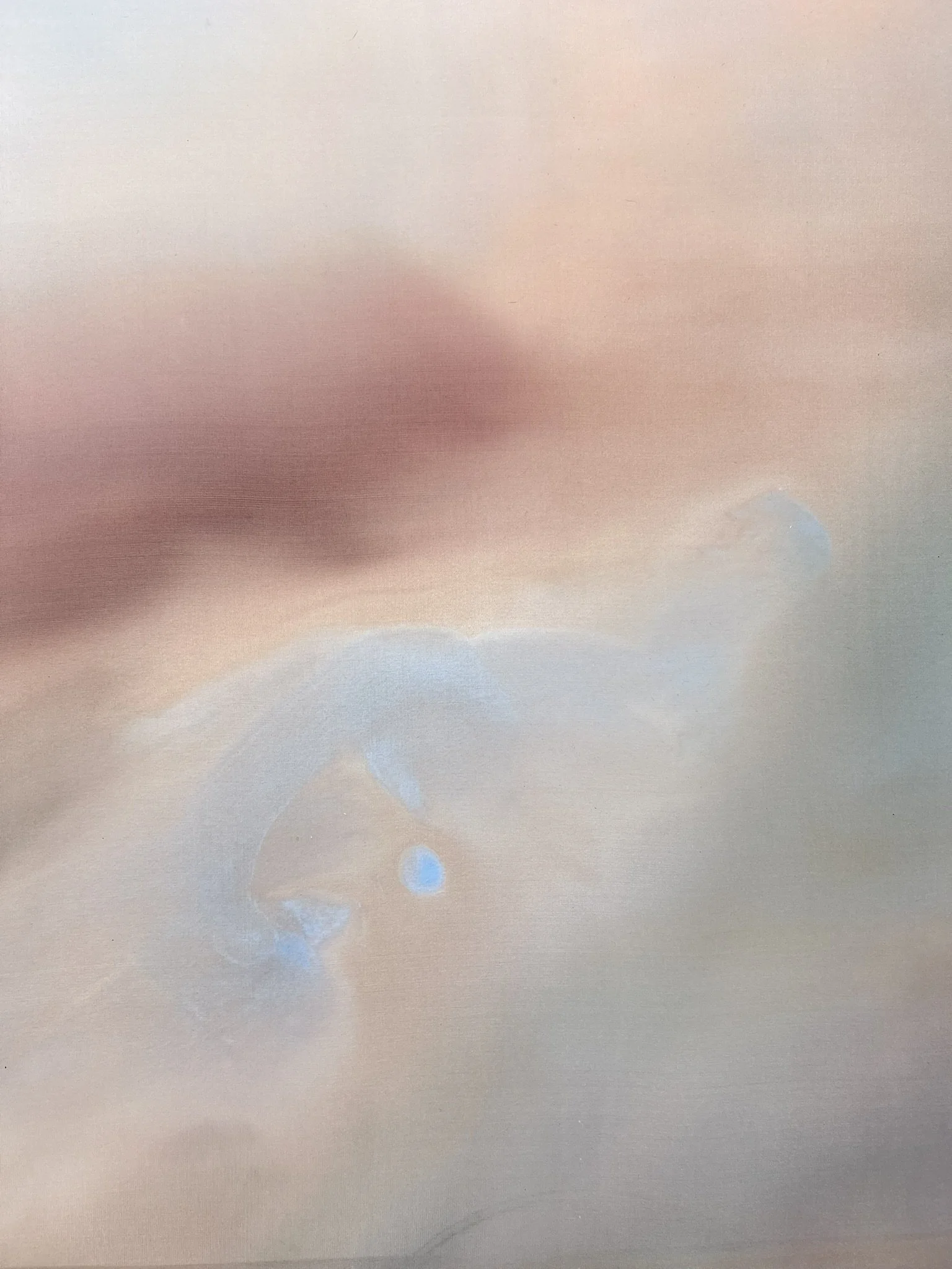 Fragment of Moon Drenched, original abstract painting on silk by Katerina Gordeeva