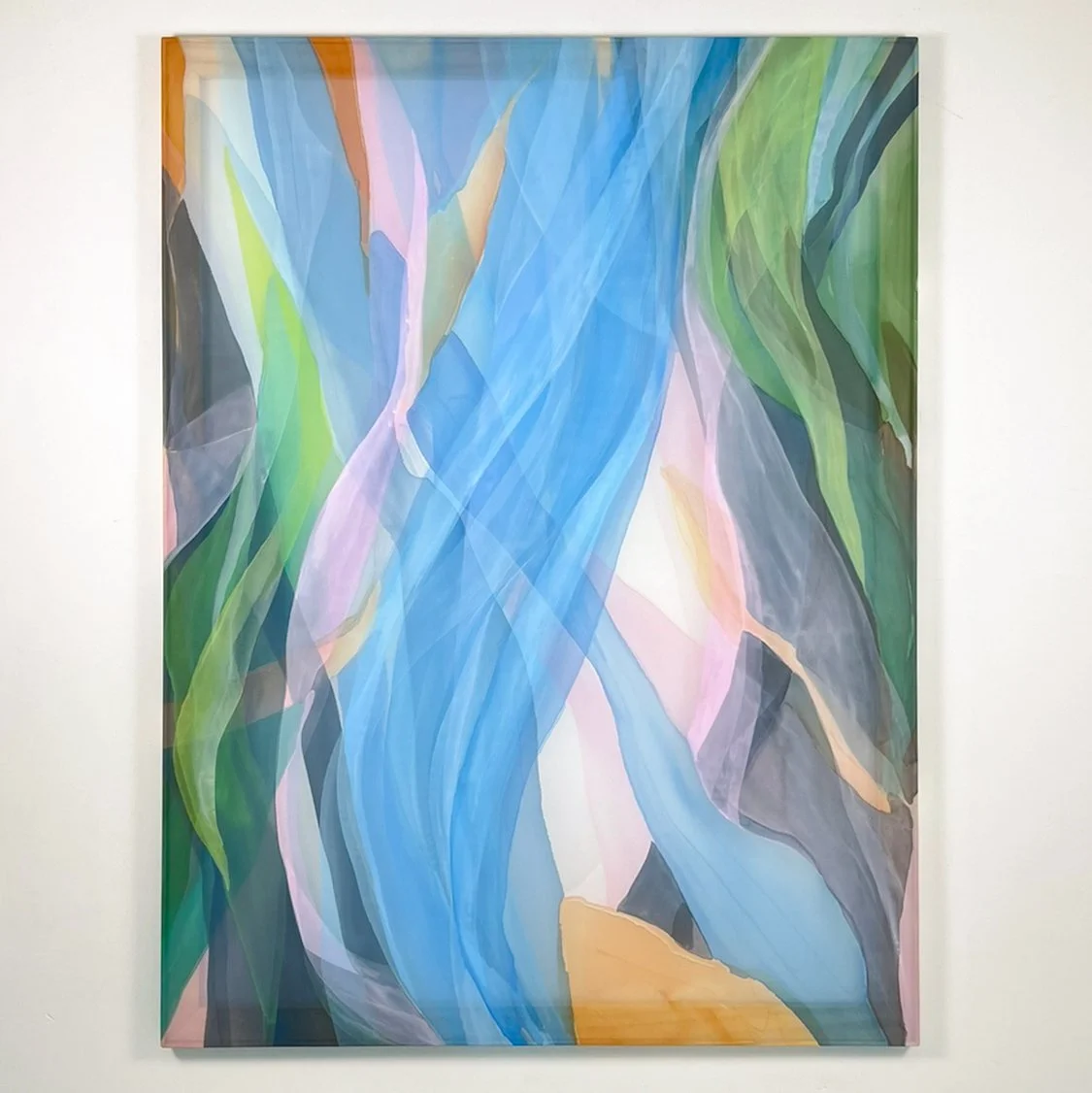 Beyond Drifting Haze — abstract acrylic on silk by Katerina Gordeeva