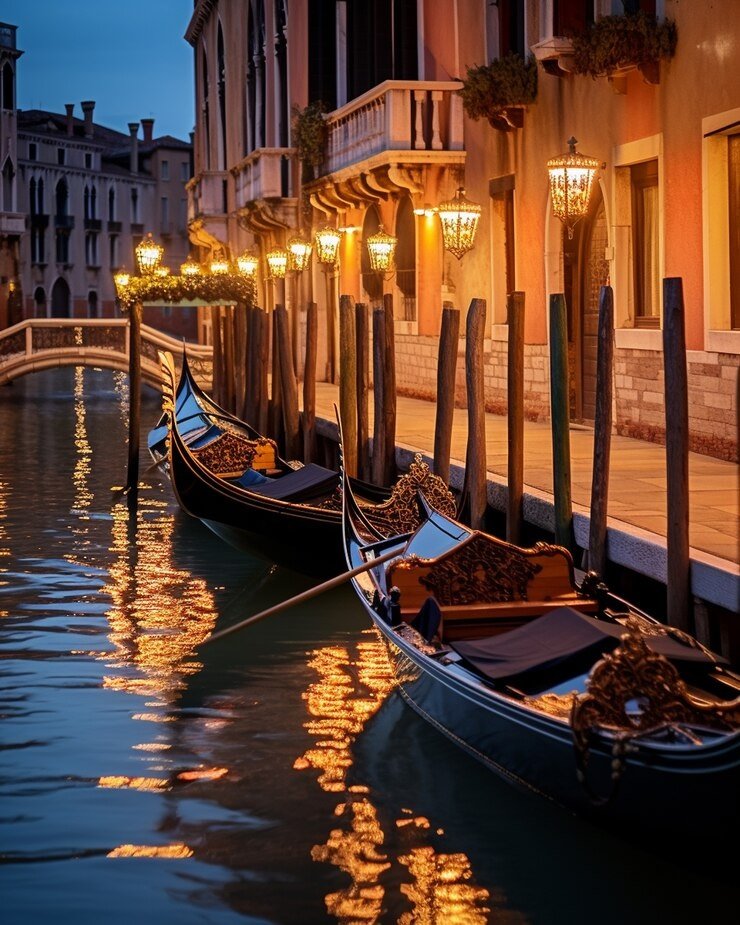 Veneza - com suas icônicas gôndolas, a imponente Praça de São Marcos e os charmosos canais, Veneza é uma cidade única que encanta e fascina. Um destino mágico, onde a história e o romance se encontram em cada rua e ponte.
