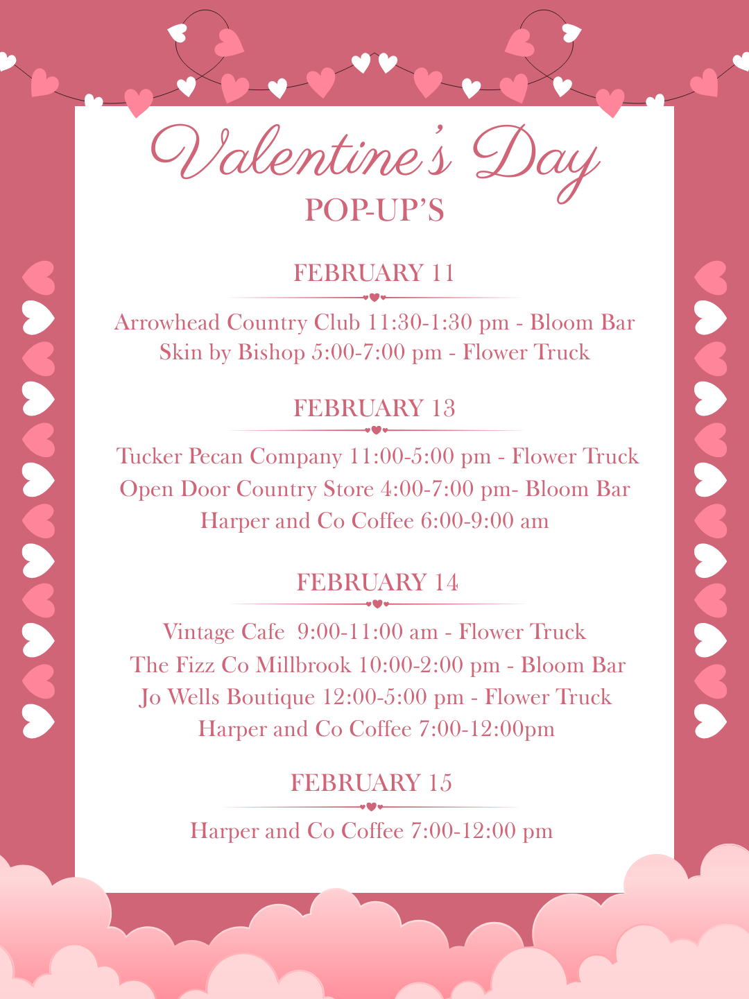 Valentine's Day Pop-up Events