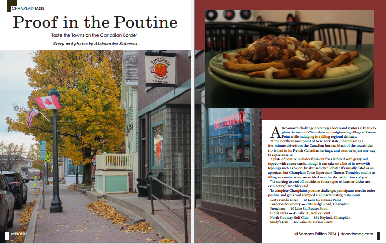 Spreads designed for my story in DoNorth, featuring a photo gallery integrated into a map.