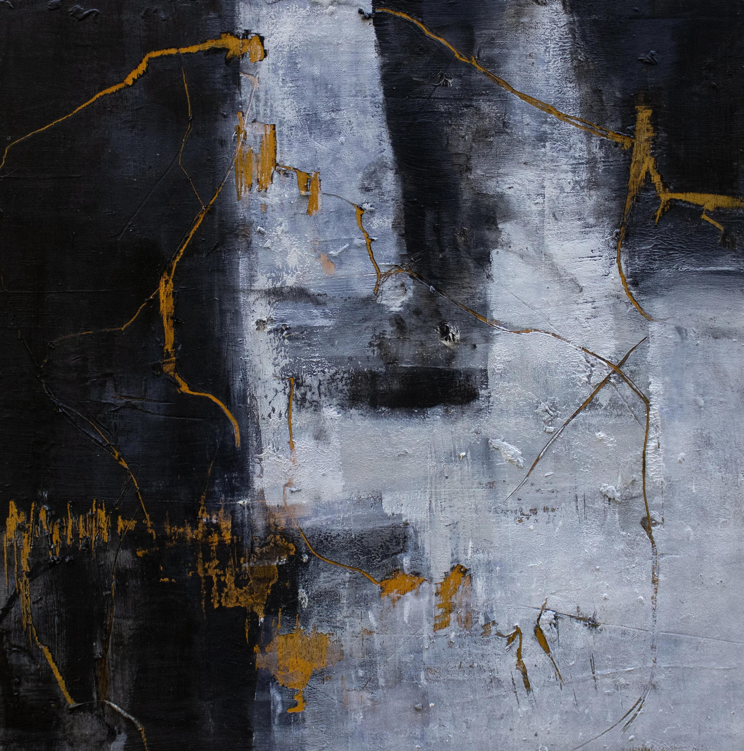 “Intangibility of Grief lll”, cold wax, oil on wood panel, 12x12x1in.2026 