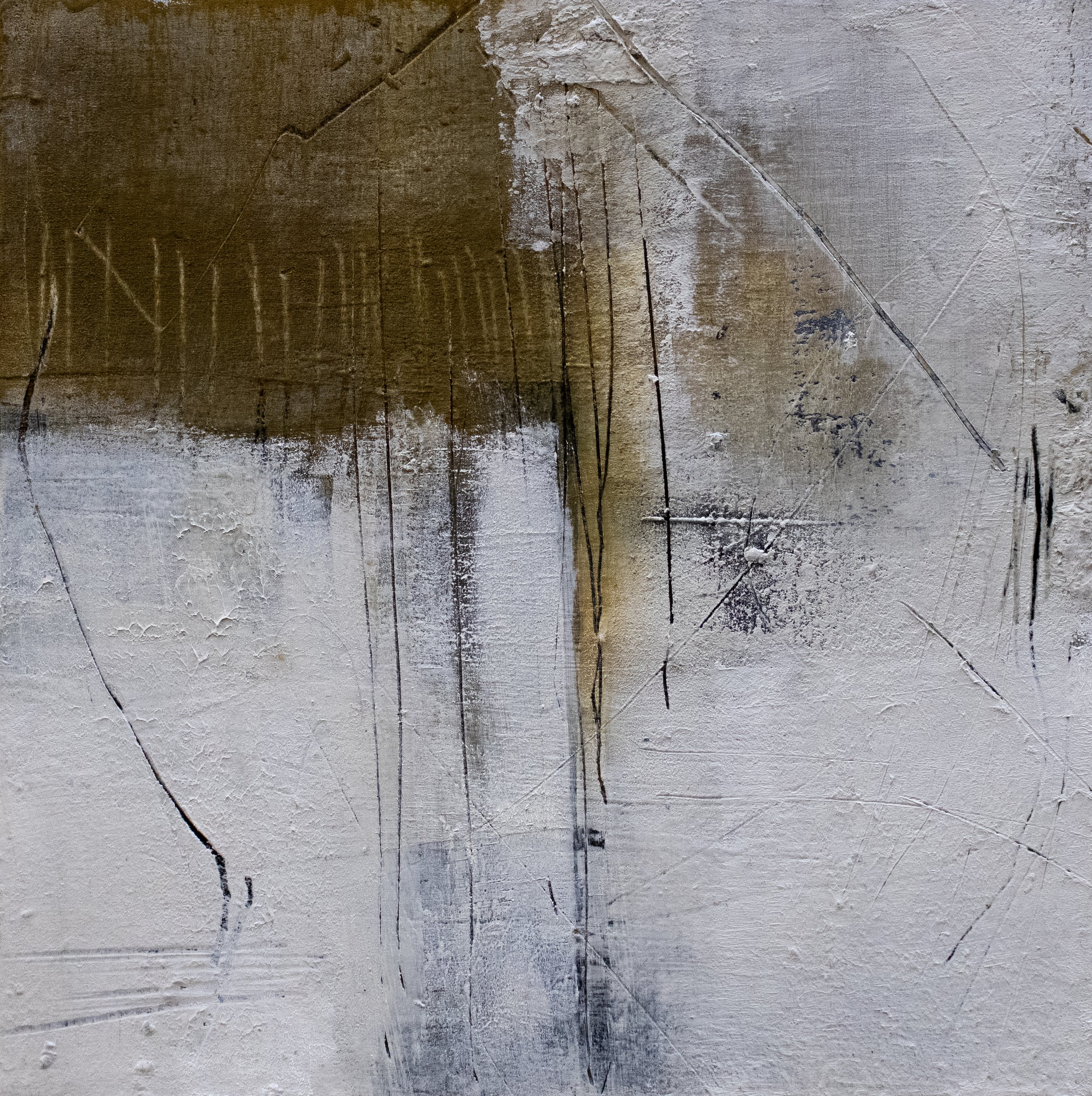 "Pattern Recognition",
cold wax, oil on wood panel, 8x8x1in.2026