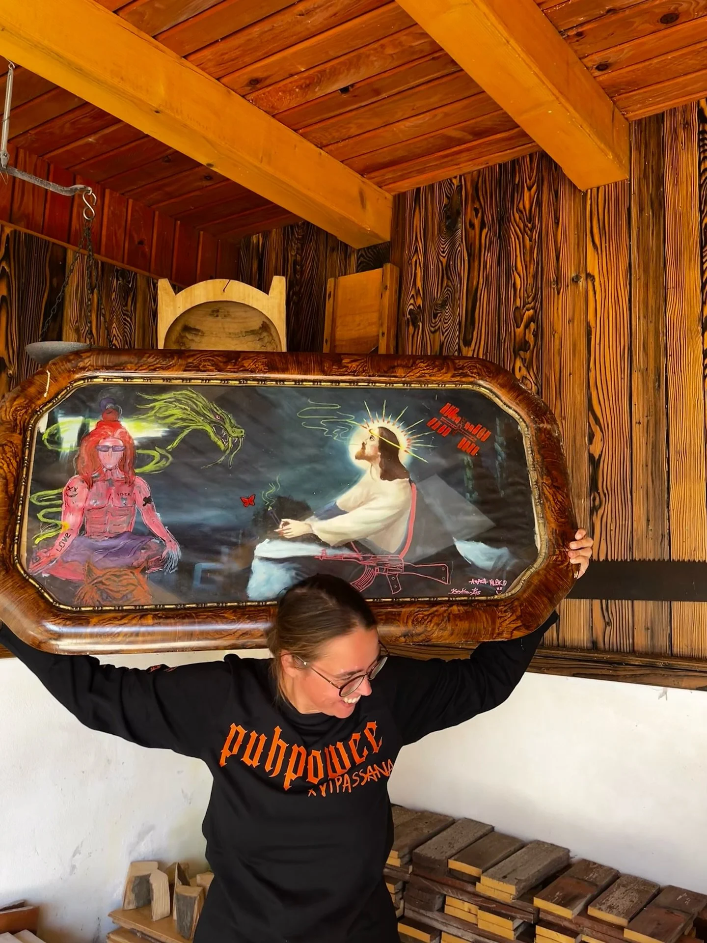 It wasn&rsquo;t me, it PUHPOWEE taking over 
The most unhinged spiritual streetwear is near&hellip;

PS WEBSITE IS LIVE, indulge URSELF (link where always links are)

#unhinged #spiritual #streetwear #paintingoncanvas #restoration #niche #streetwearb
