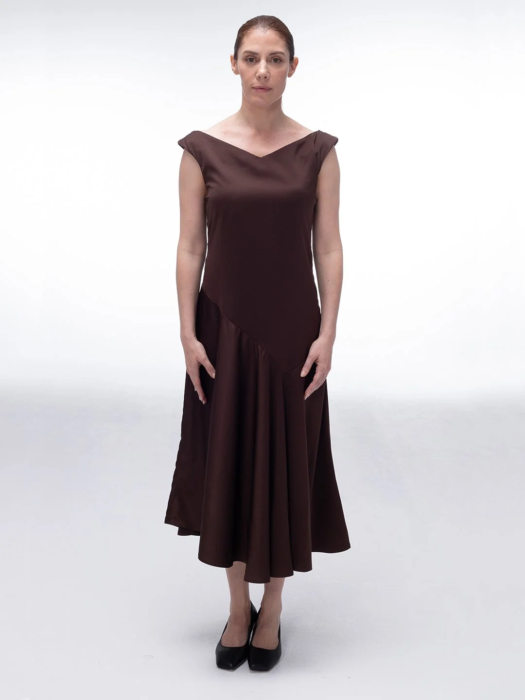 V-Cut Satin Dress