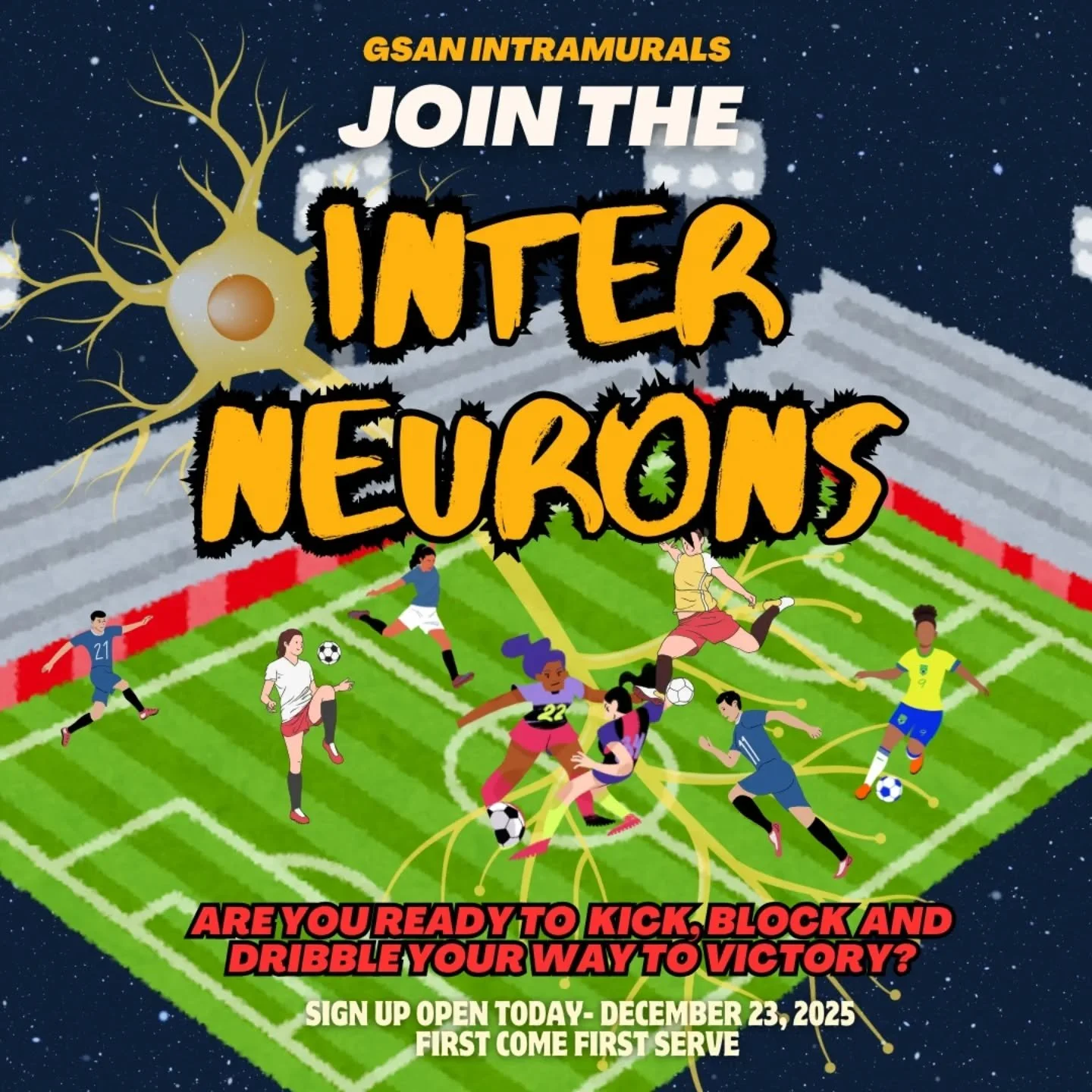 HAPPY HOLIDAYS IPN

Santa came early with a present for everyone 🎁🎁

That's right, winter intramurals are back, baby and sign ups are now open for the IPN volleyball and soccer teams!

Join either the Synaptic Spikers, Hebbian Hitters, Axon Spikers