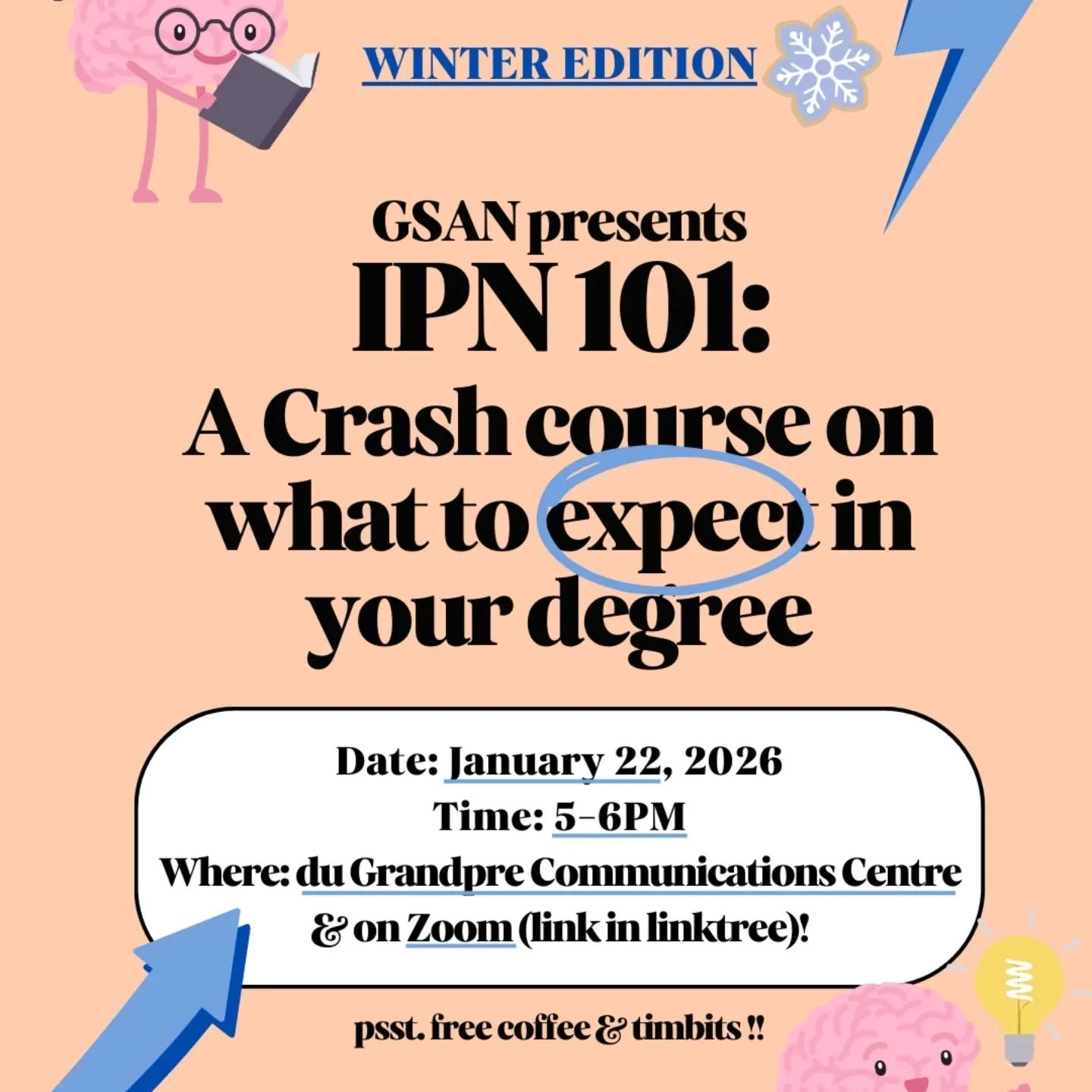 WE'RE BAAAACK 
did you miss us? Cuz we missed you too

Fresh off the press is our winter round of IPN 101- whether you need a brush up on your deadlines or are an ickle first semester student needing someone to explain what the heck is going on, this