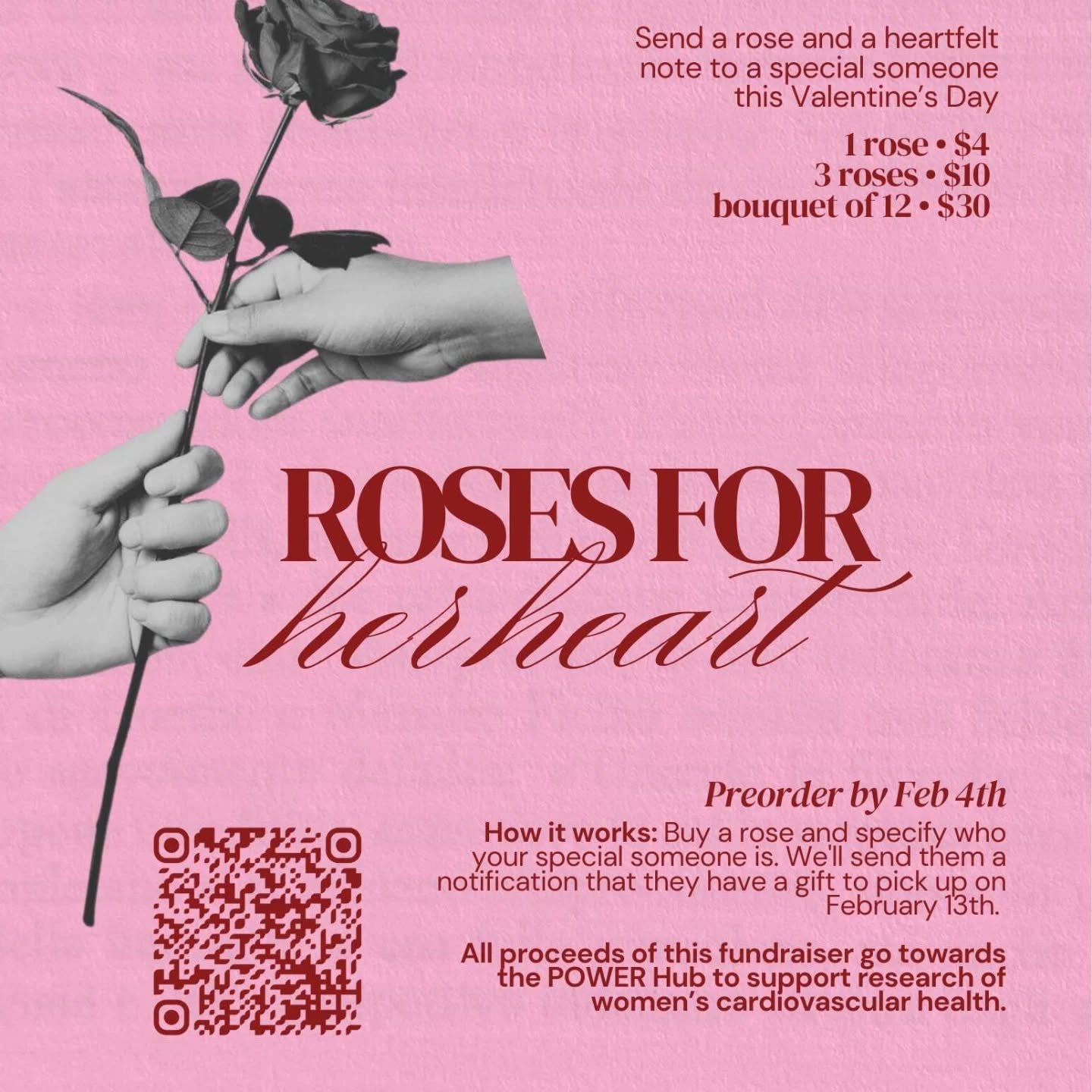 Courtesy post for a cool cause 😎😎

Got a secret crush in your class? Want to spread the love to your besties this Valentine&rsquo;s Day?

Support WHAM&rsquo;s women&rsquo;s heart health campaign, benefiting the MUHC POWERHub by sending a Rose-O-Gra