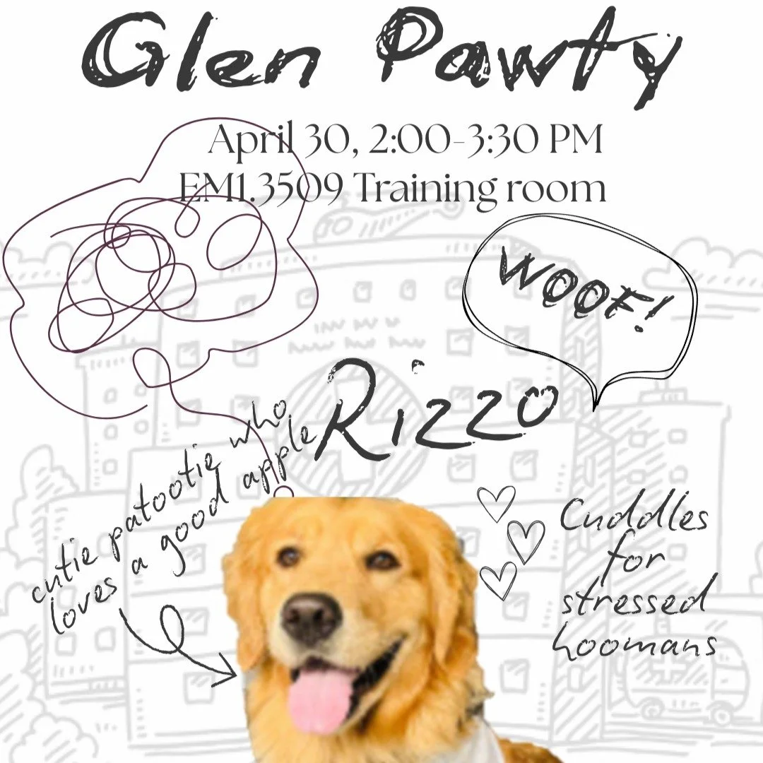 Rizzo (a therapy dog) has shed their winter coat (both a literal coat of fur as well as a metaphor for season depression) and will be available to help us all get ready for spring and do the same (just the metaphorical season depression coat because 