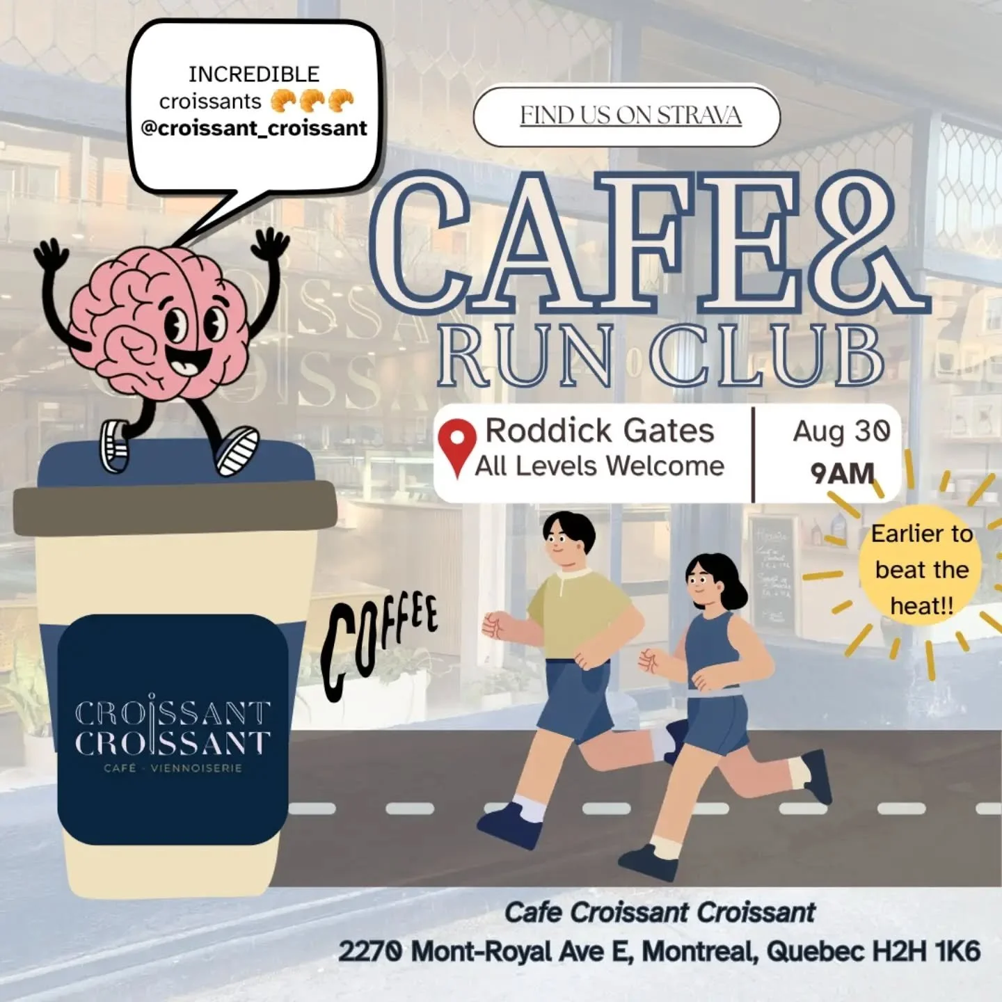Miss Mary is back to lead another run through the Plateau!!
Still 9qm, still meet at Roddick gates- but carb load once ur done this time!

Hope we see you there!