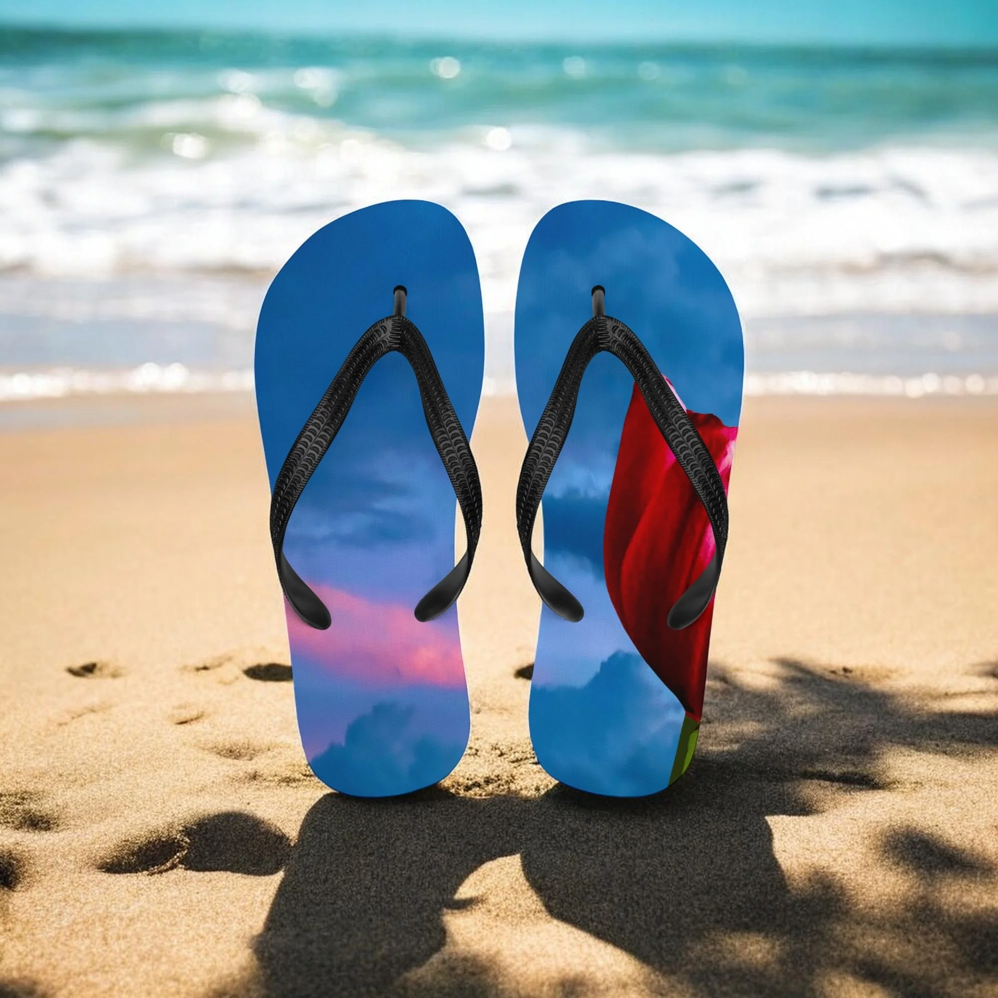 Sunset Bloom flip-flops