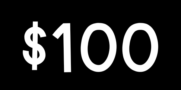 Image of $100 price.