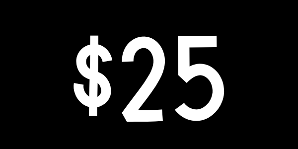 Image of $25 price.