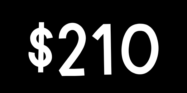 Image of $210 price.