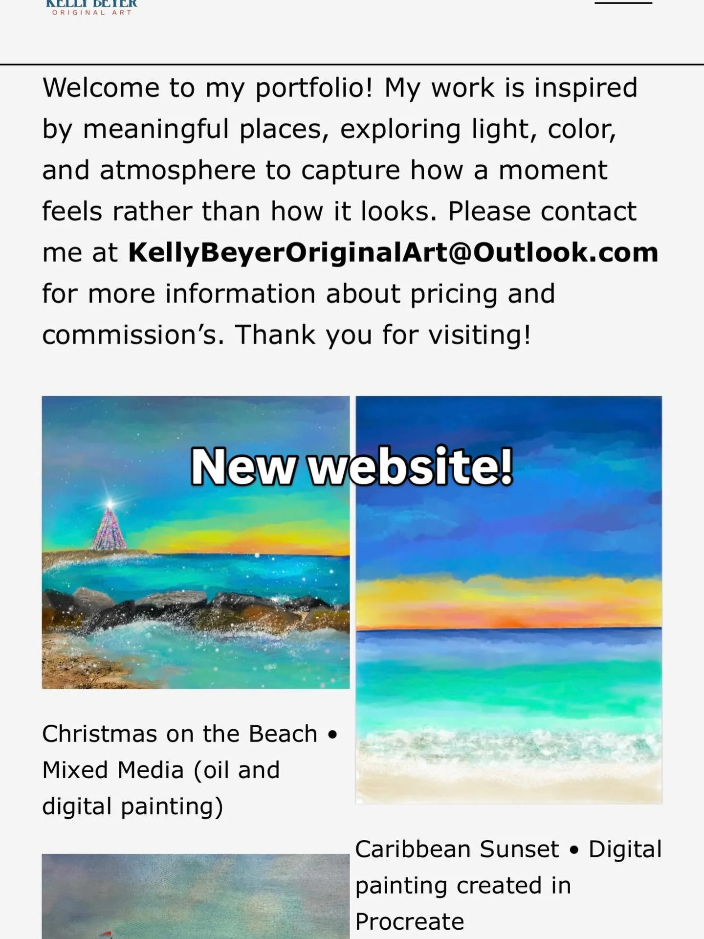 Announcing my new portfolio website! Check it out at www.KellyBeyerOriginalArt.com. #creativelifehappylife #artspace #joyfulshoppe #sunroom #southstreetgardens