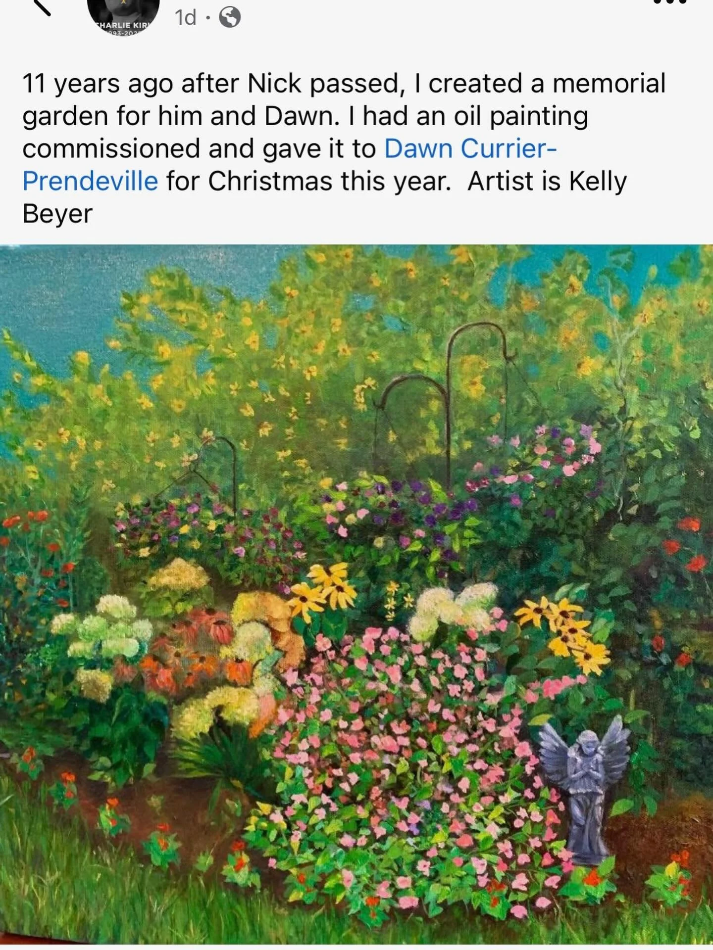 Love the post my client wrote about the commission I painted of his memorial garden.  It was an honor to paint the garden for his wife.  #oilpainting #oiloncanvaspainting #njartassociation #artspace