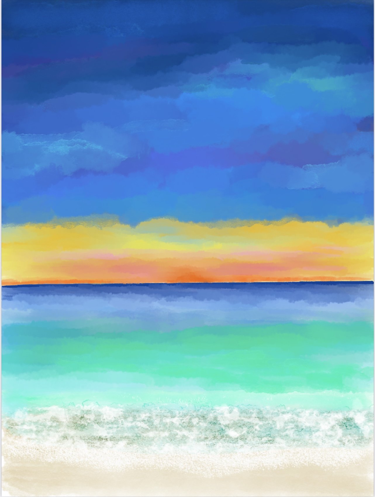 Caribbean Sunset • Digital painting created in Procreate