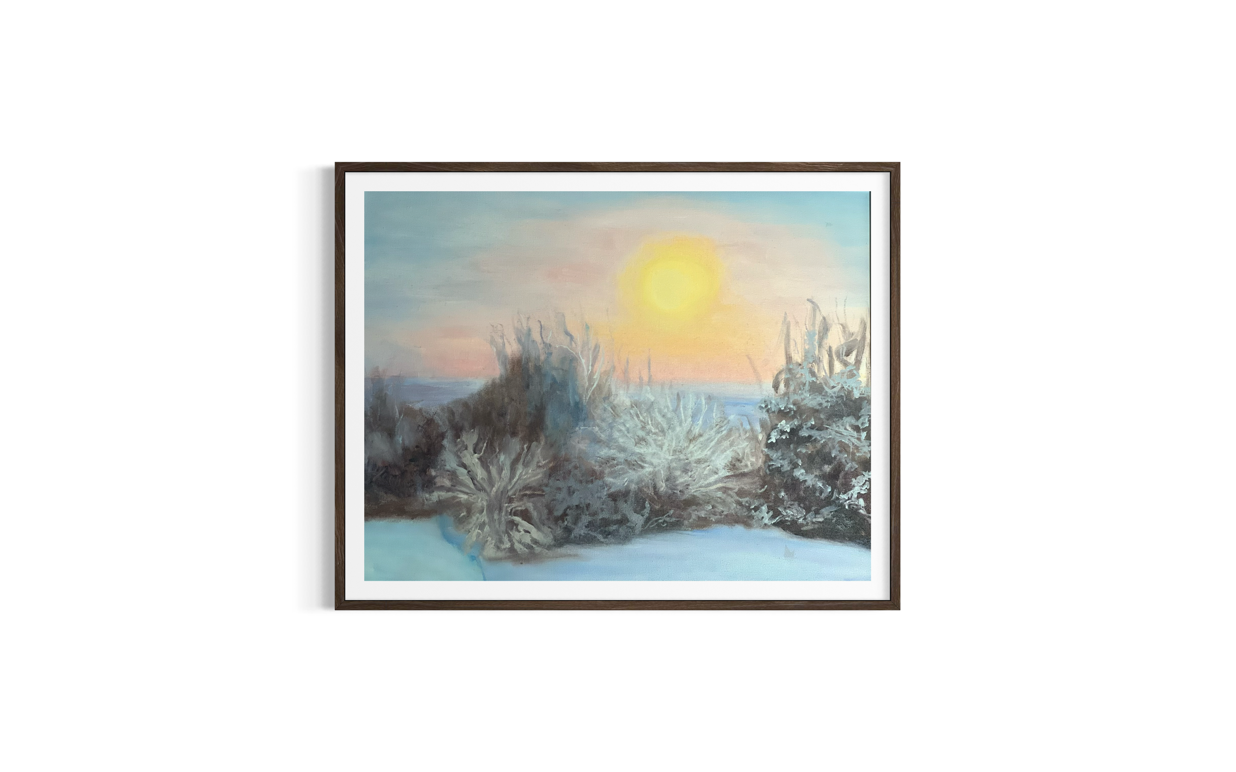 Coastal Sunset Over Winter Dunes – Oil Painting Print
