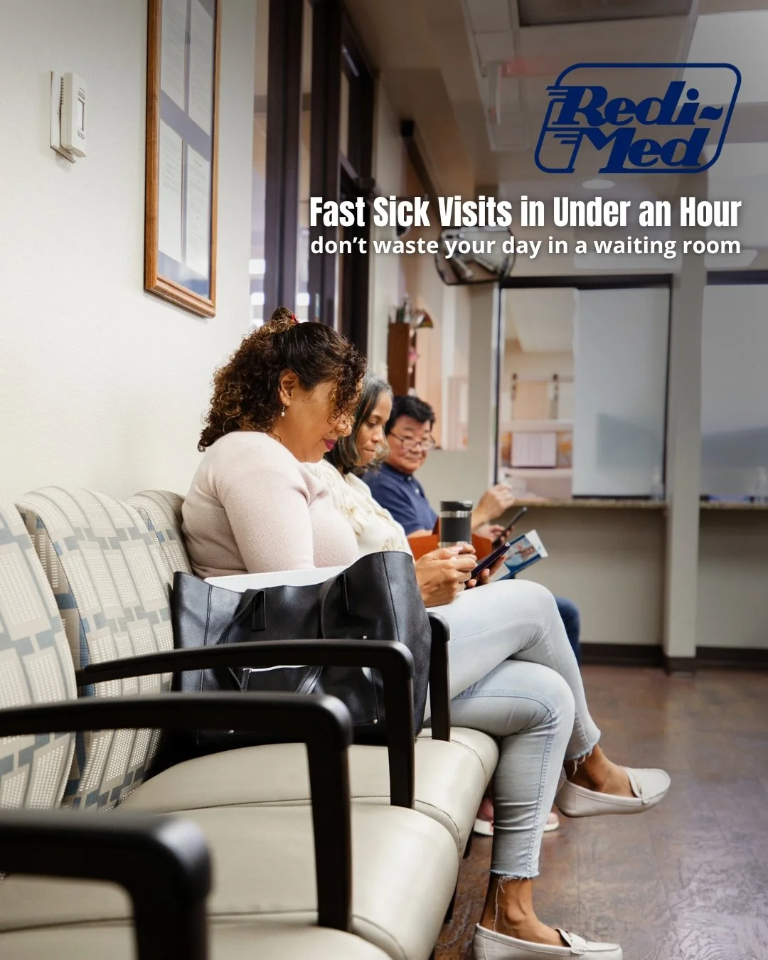Feeling sick shouldn&rsquo;t mean losing half your day in a waiting room. 

At Northshore Redi-Med, we get you seen, treated, and back home in under an hour - without sacrificing quality care. Walk in today and see how quick quality care can be. 

Ca