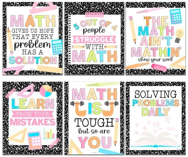 Math Posters - Favorite Back to School Supplies - Bronte and Wilder