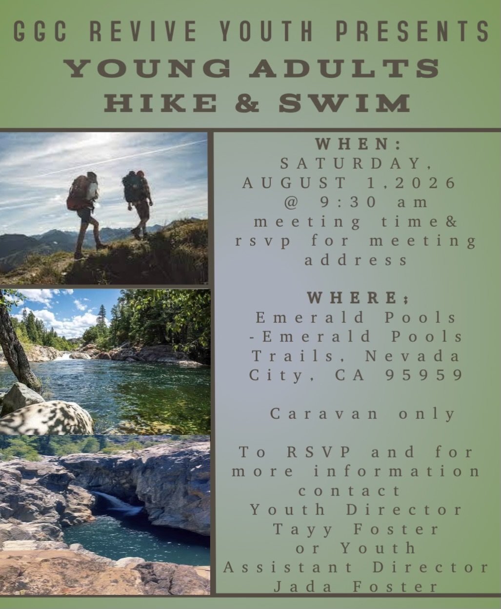 Young Adults Hike & Swim