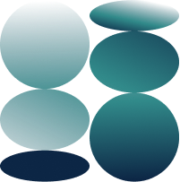 Geometric drawing of an outline square with sections divided by vertical, horizontal, and half circle lines.