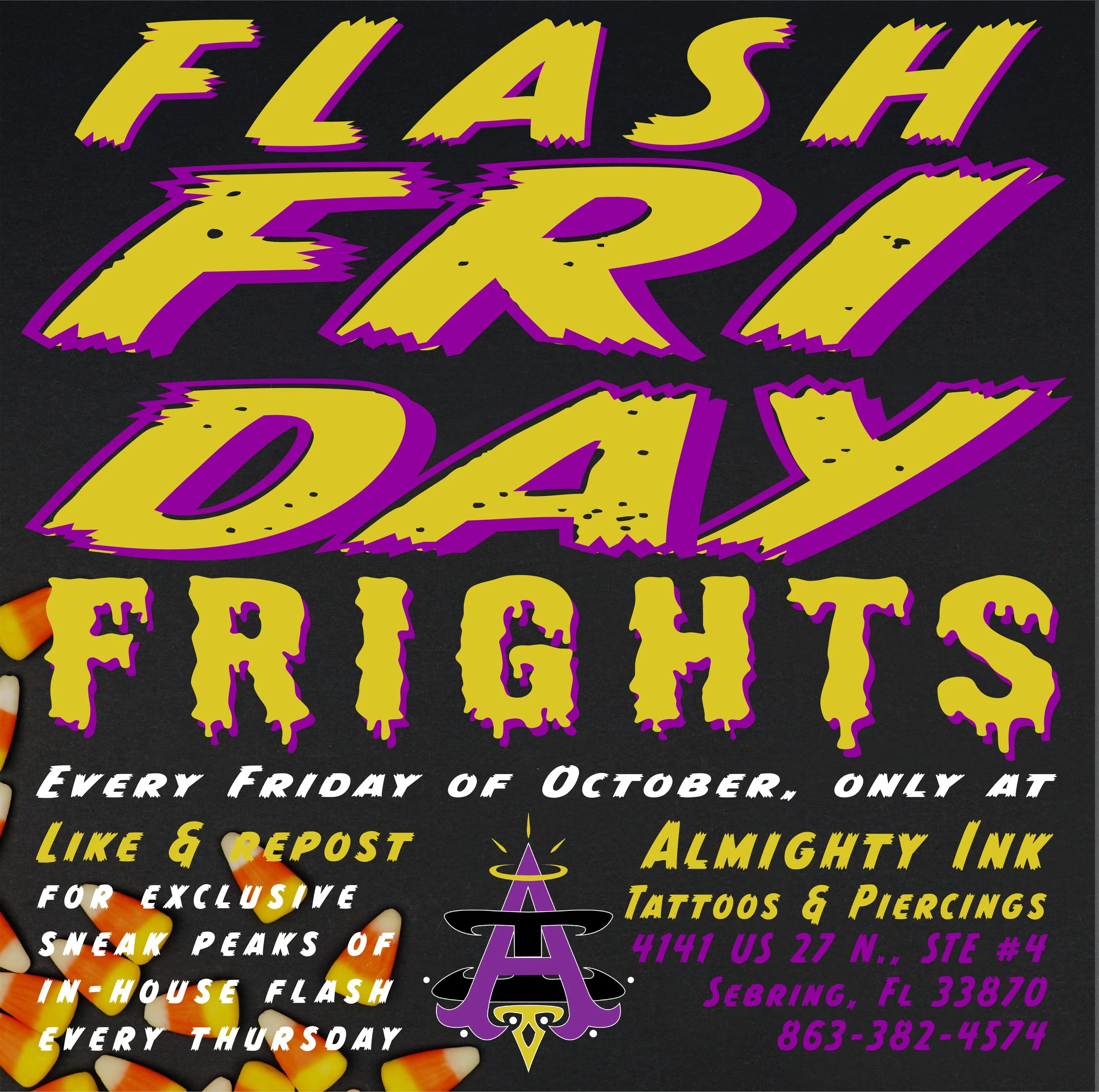 Flash Friday Frights at Almighty Ink 🎃🕷️
