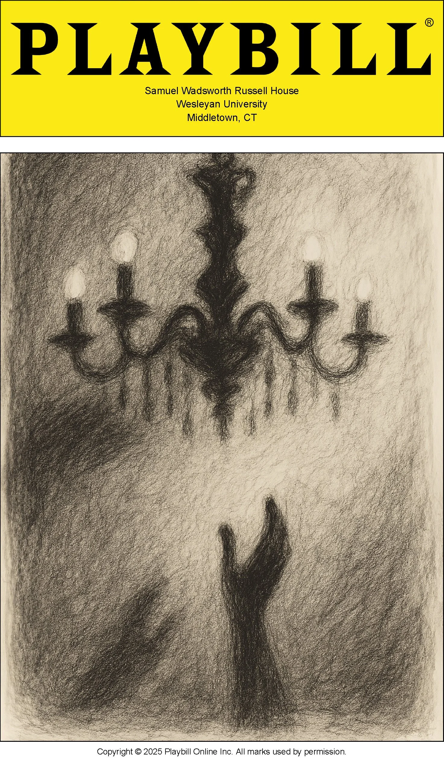 A detailed pencil sketch of a hand reaching up towards a chandelier, with a dark shadowed background.