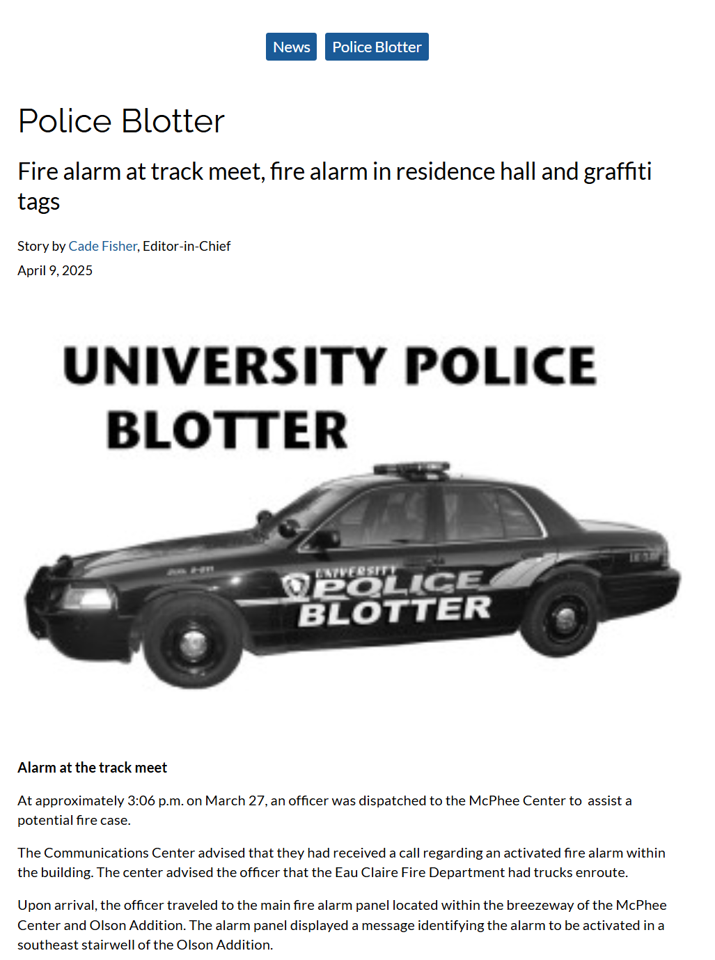 Local police scanner updates