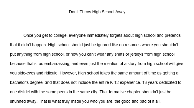 Creative nonfiction memoir activity