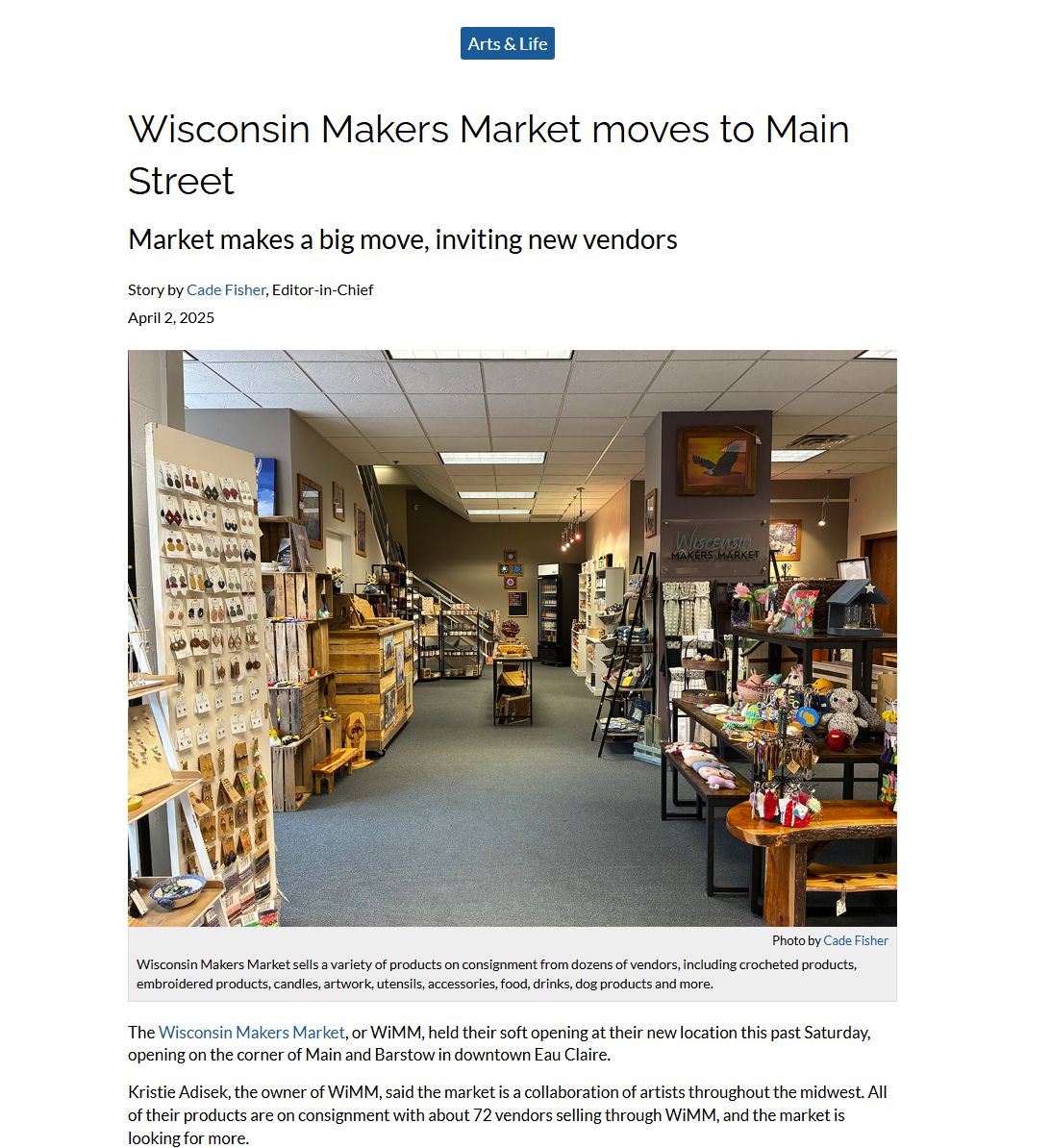 Local art store moves location