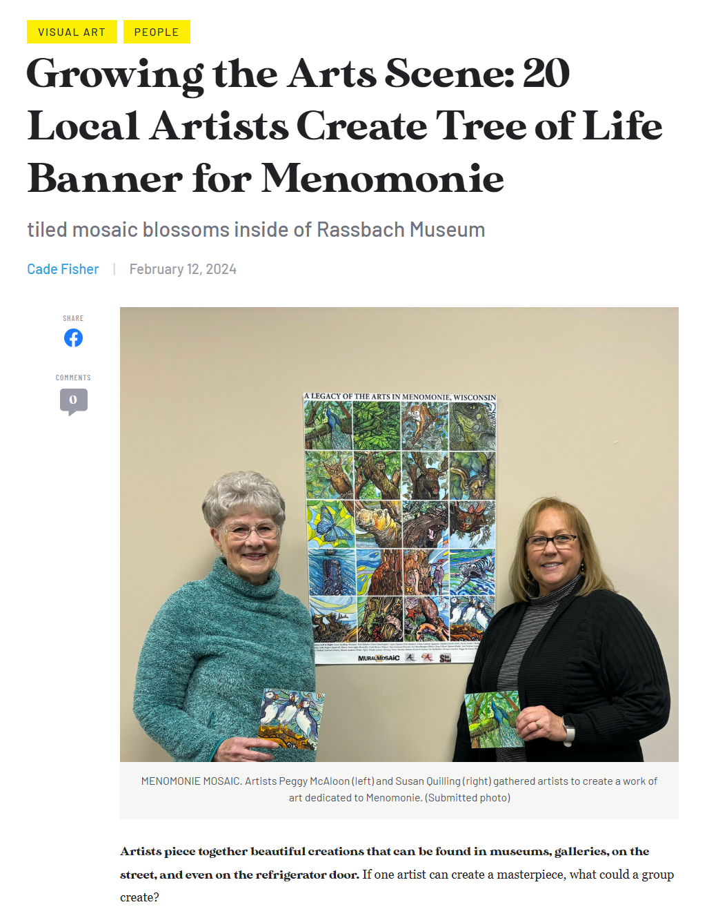 Local artists mosaic display
