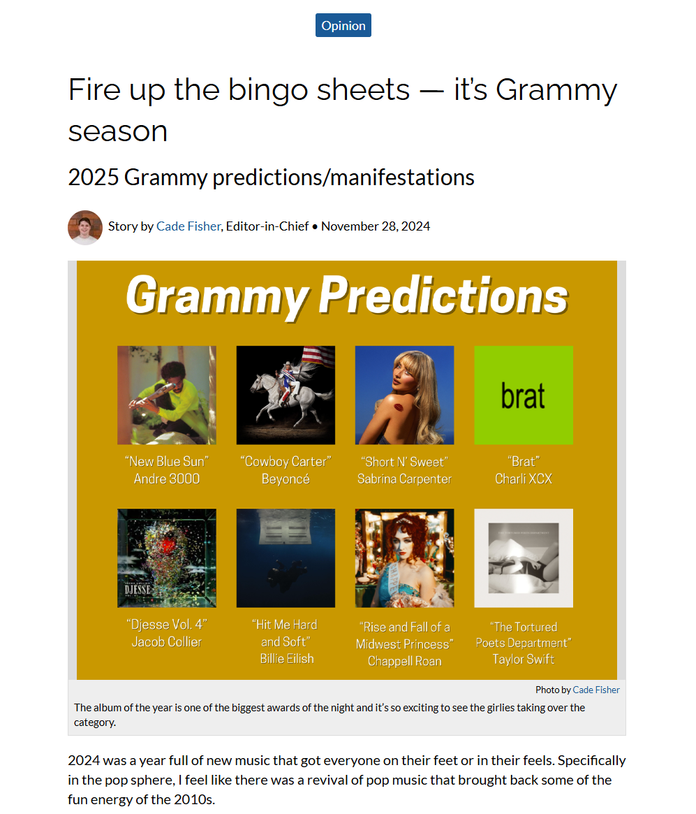 2025 Grammy predictions