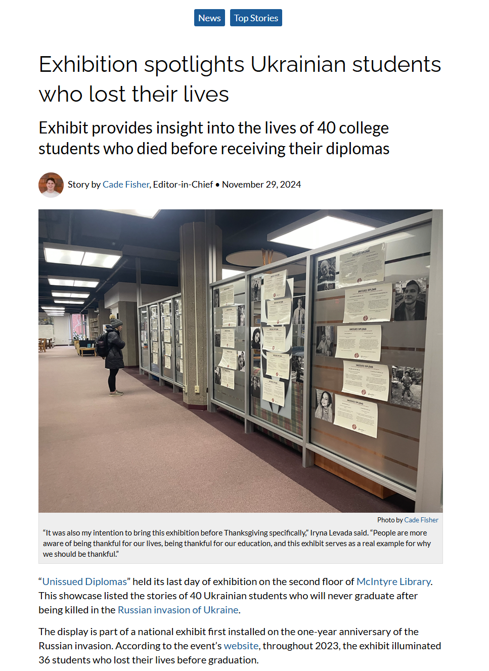 Ukrainian students exhibition