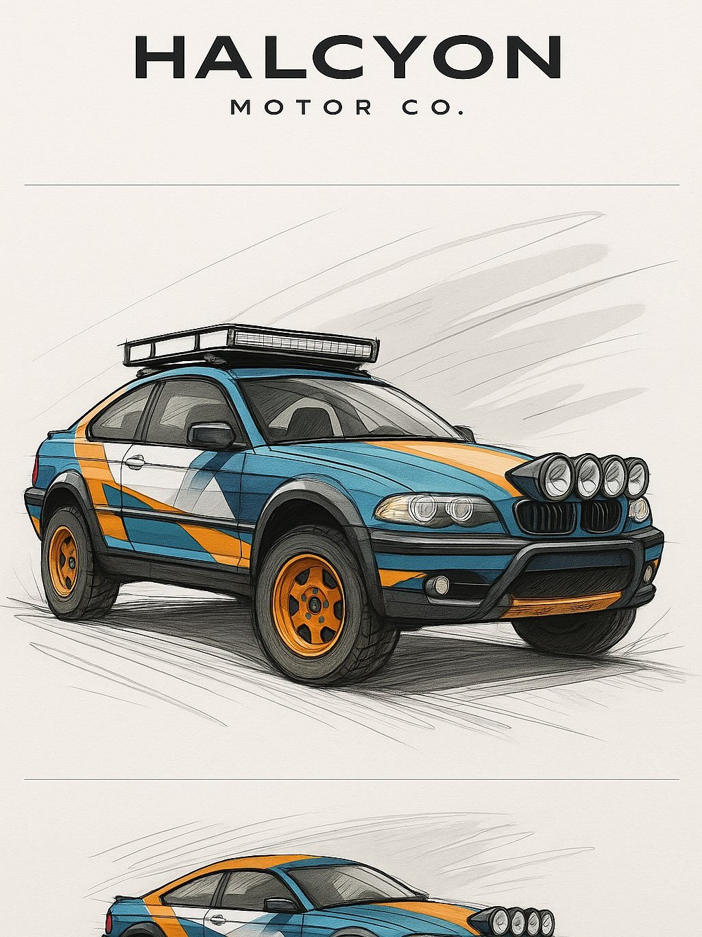 Continuing to imagine/refine the exterior look of our Halcyon Kingfisher Concept.

Refined geometry and a bold livery inspired by Kingfisher plumage. Matte meets gloss. Grit meets precision.

We&rsquo;re dialing in the final wrap direction... should 