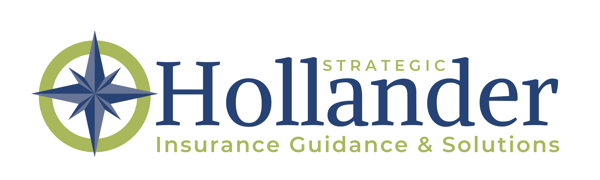 Logo of Holland Strategic, an insurance guidance and solutions company, featuring a compass with a blue and green color scheme.