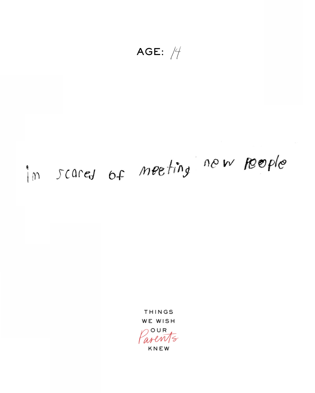 I’m scared of meeting new people…