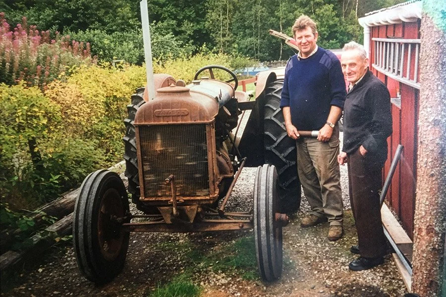 Tommy Mackenzie and Adam MacDonald with the rusty Fordson Model N
