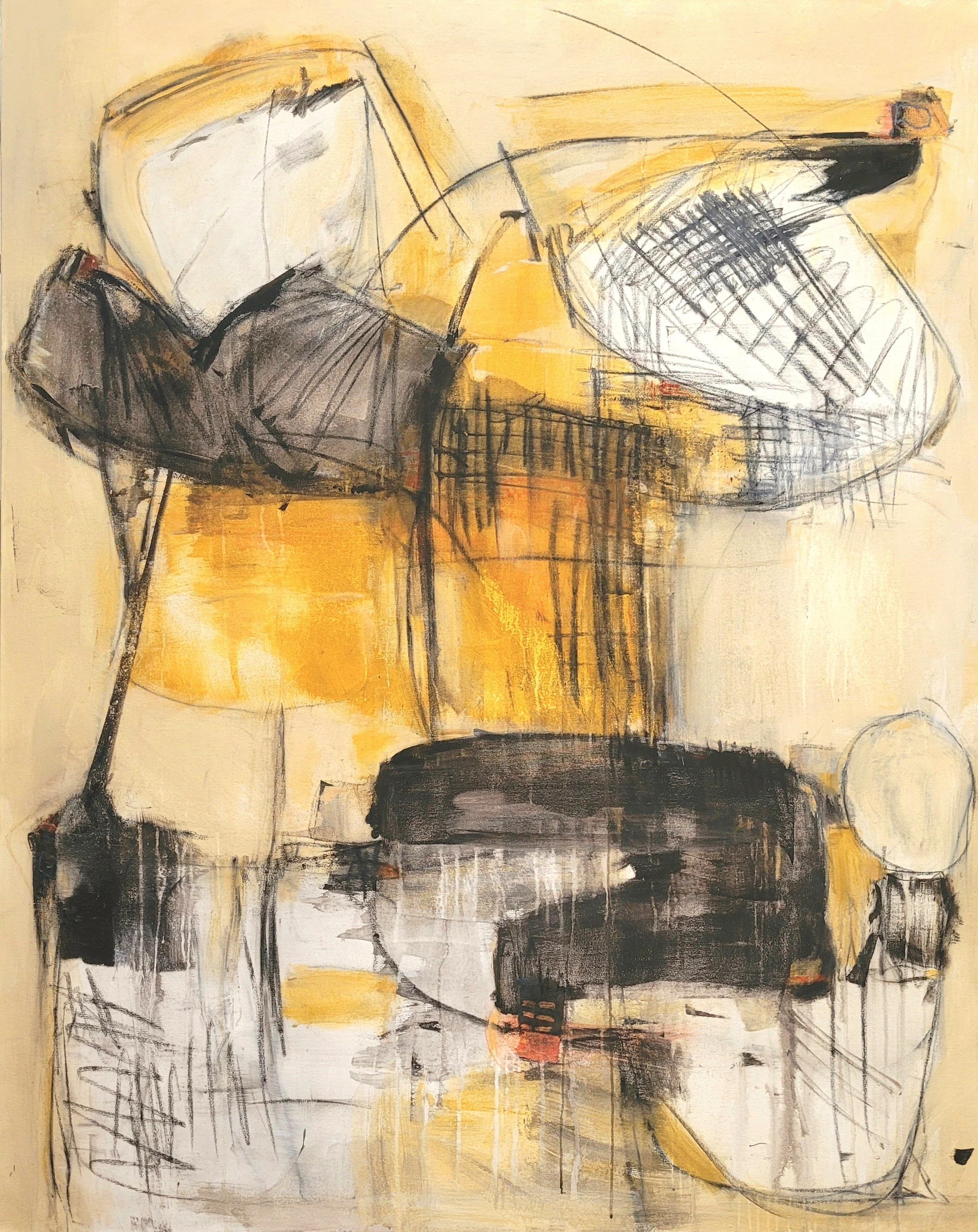 "Mona Lisa and Mad Hatter" Acrylic on Canvas 48" x 60"