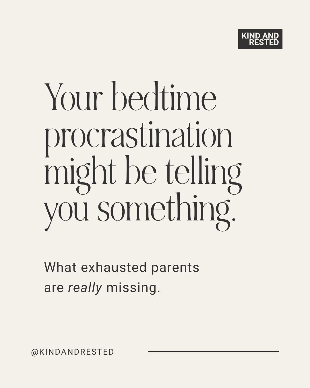 A new 2026 study on parental &ldquo;bedtime procrastination&rdquo; found that parents actively delayed their own bedtime on 79% of nights. And surprisingly, of the top 10 reasons researchers identified, only TWO were child related at all. 

Caregivin