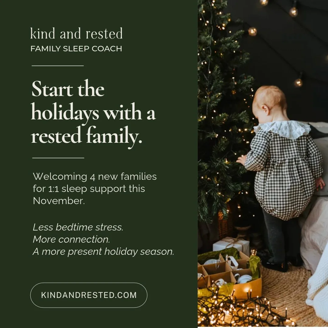 The holidays can be a lot when sleep is already hard. Later nights, travel, changes in routine, and the pressure to make the season magical for your family can feel like a lot to juggle.

✨I'm welcoming 4 new families for 1:1 sleep support this Novem