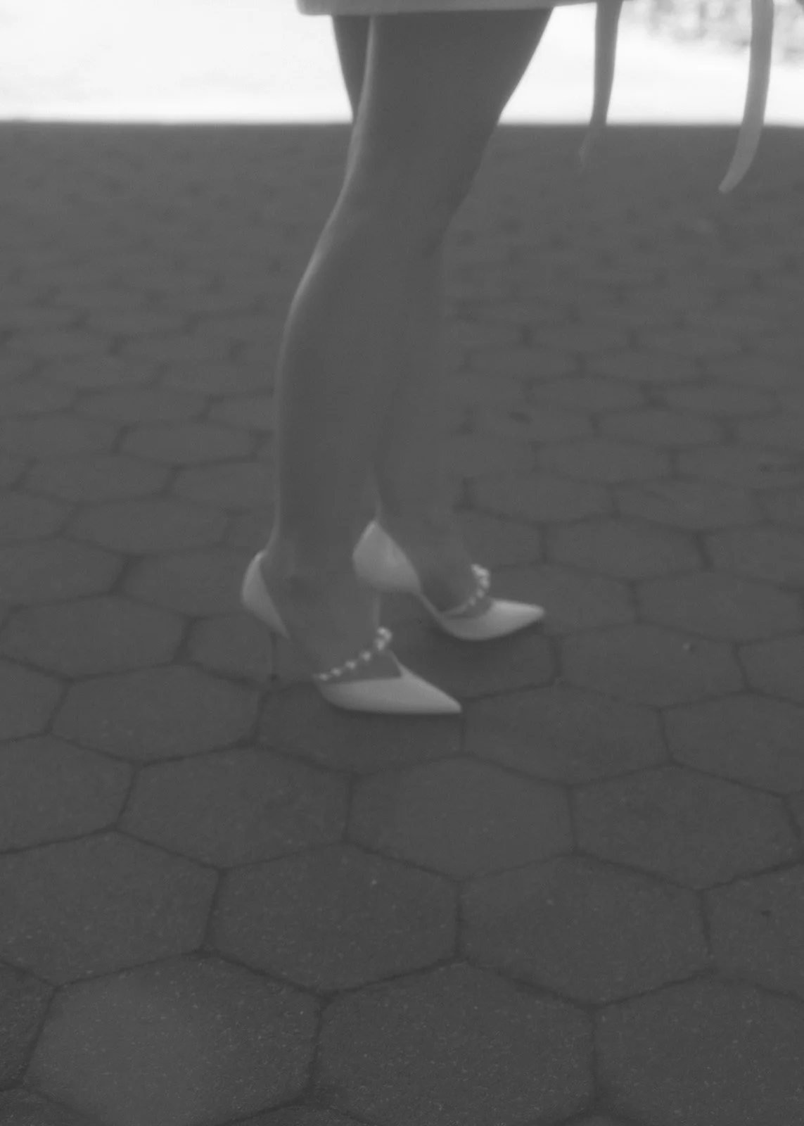 Wedding shoes on NYC sidewalk, film elopement photography