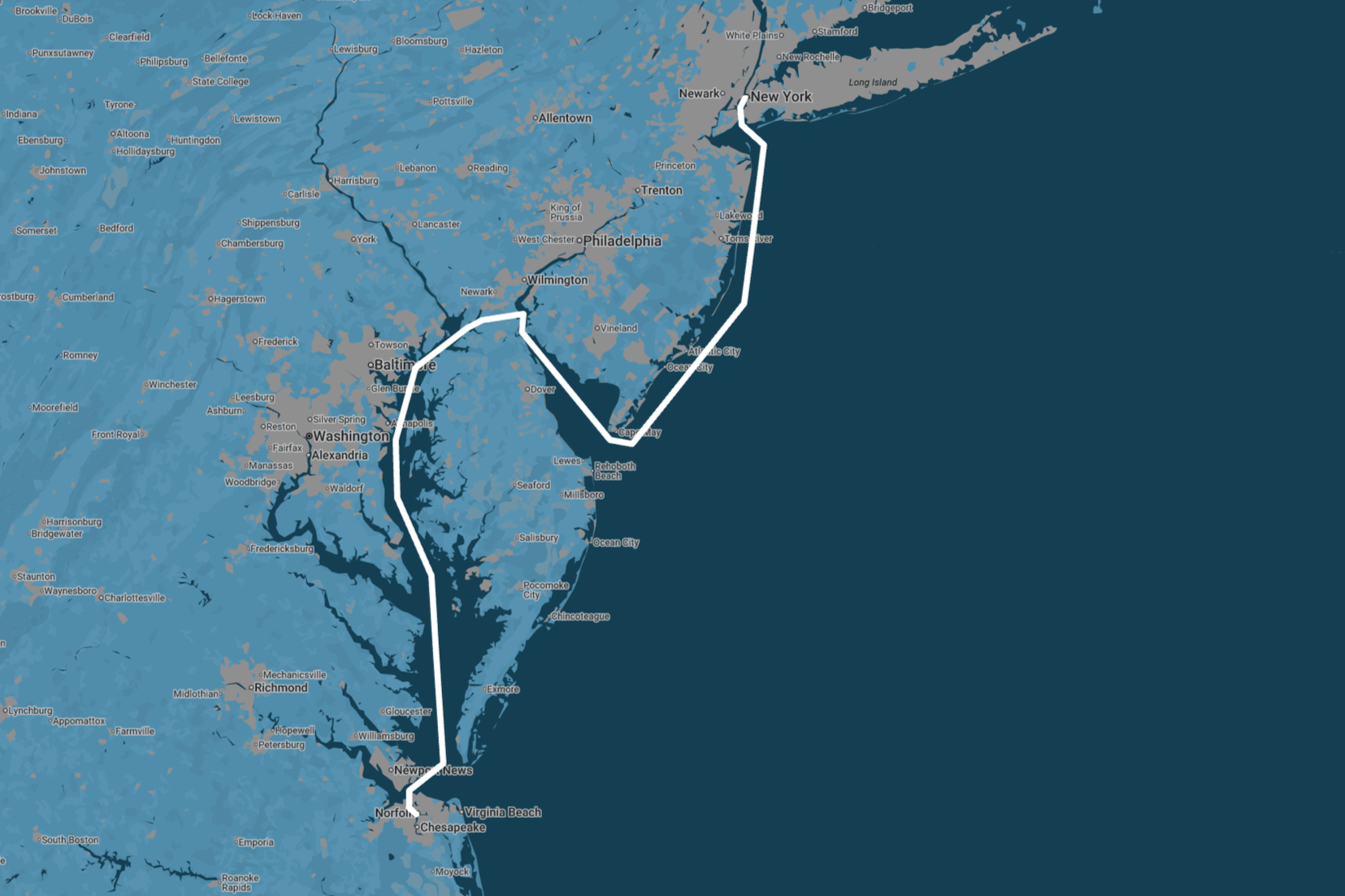 Norfolk to New York City